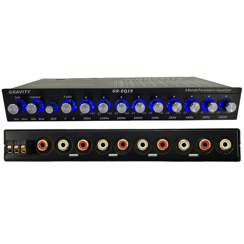 Gravity EQ19 1/2 Din 9 Equalization Bands Band Car Audio Equalizer EQ Front, Rear + Sub Output 9V with Three Stereo RCA Output/Built-in Input AUX/DVD Select Switch - Image 4